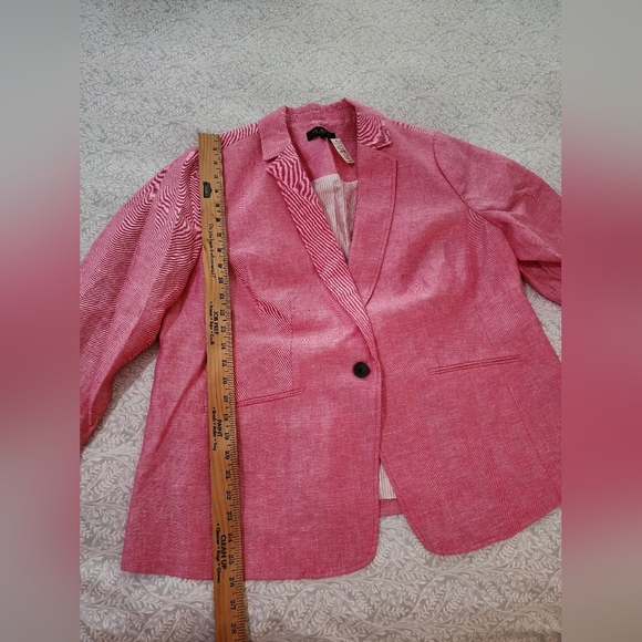NEW! Talbots Red Linen Blazer, NWT, Size 16WP - Picture 5 of 6